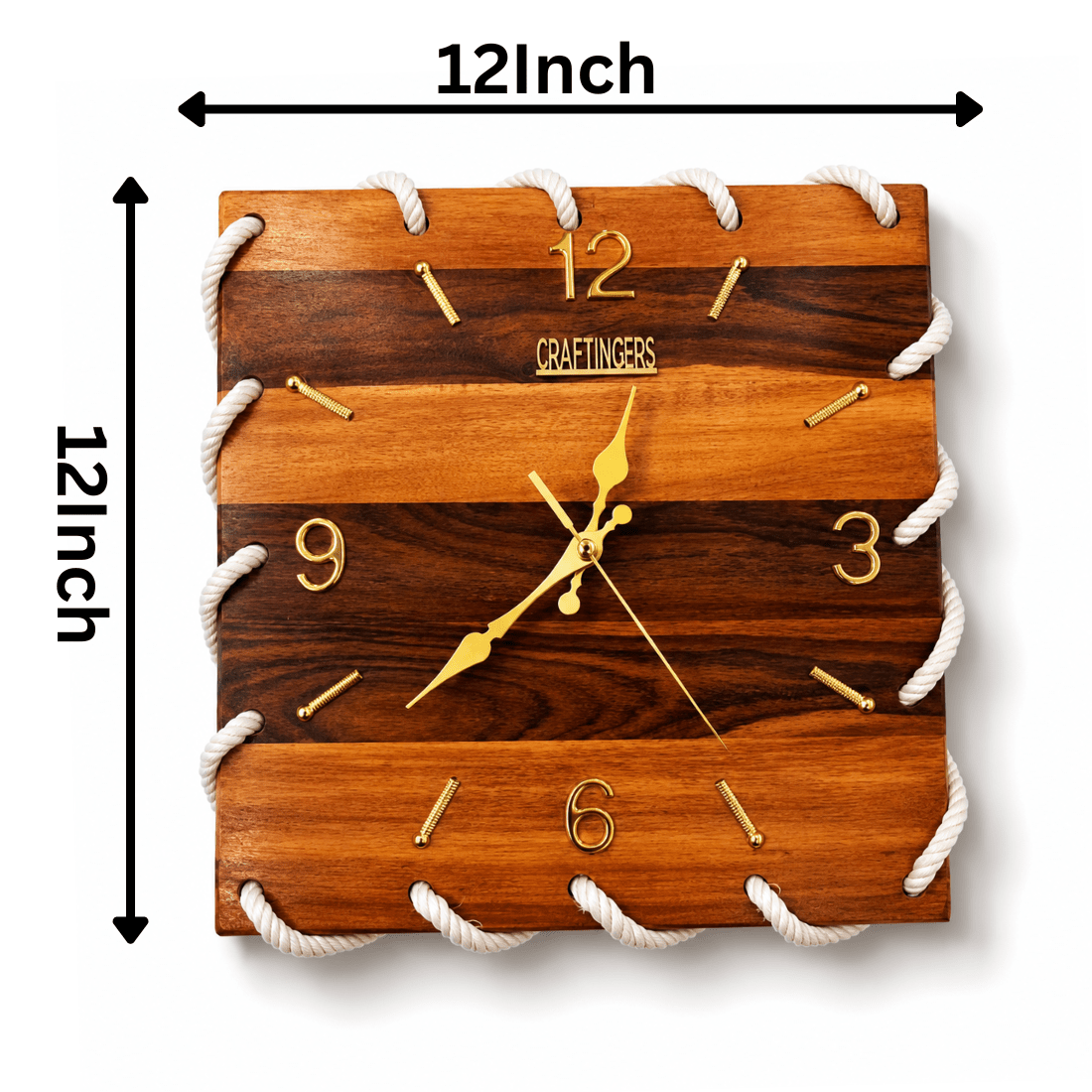 Wooden Rope Clock | For Artistic Look - Handcrafted | Craftingers