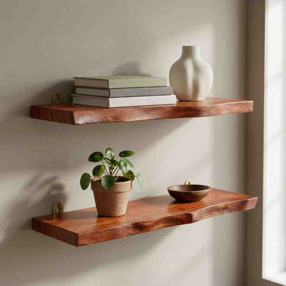 Floating Shelf | Natural Edge | 100% Pure Wood