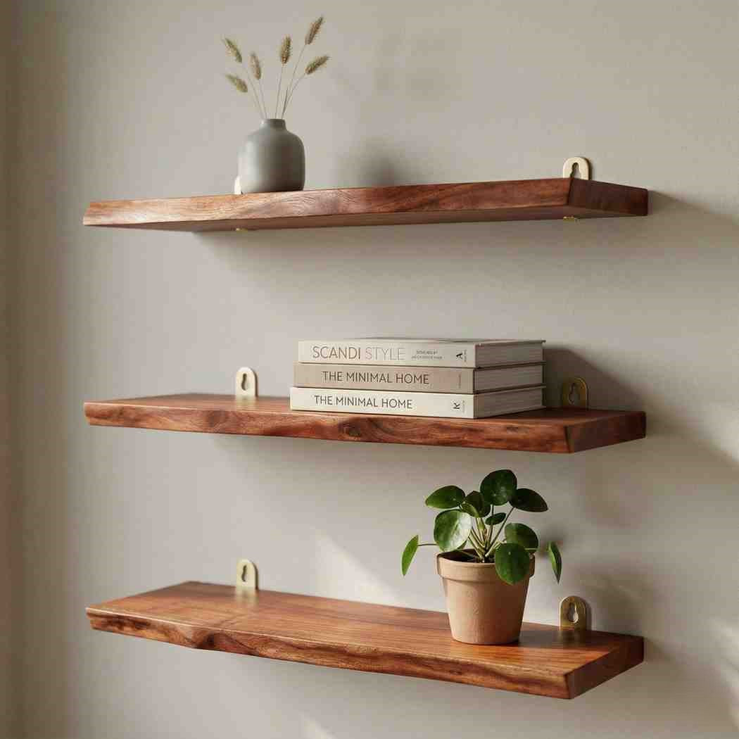 Floating Shelf | Natural Edge | 100% Pure Wood