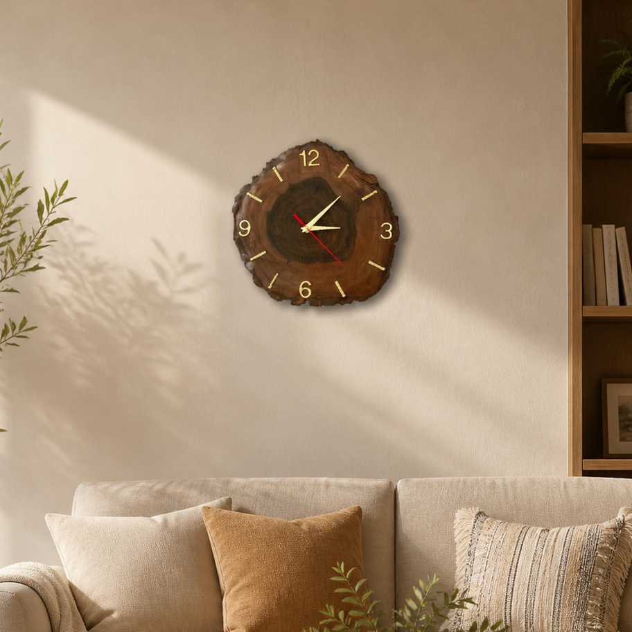 Wooden Log Clock | Made with One Piece