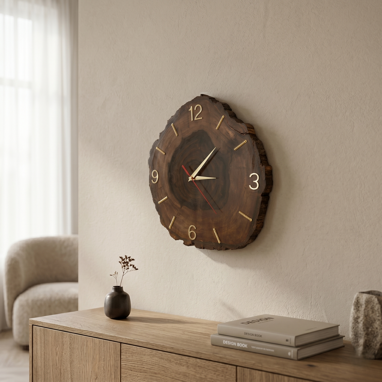 Wooden Log Clock | Made with One Piece